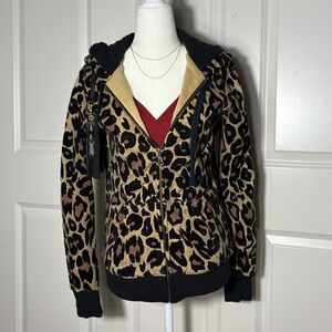 fox racing leopard print zip up jacket